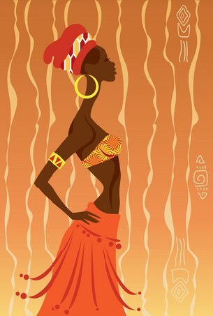Vector Illustration of African Woman